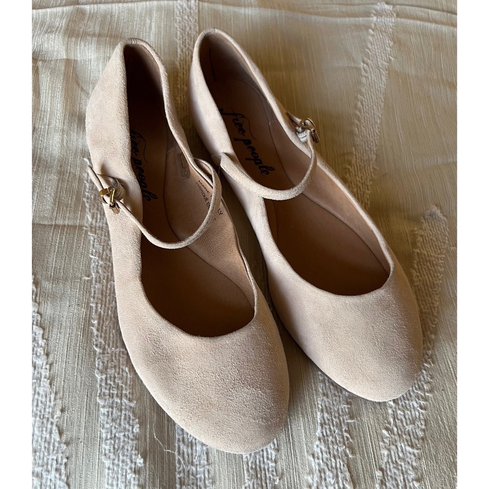 NWOT Free People | Blush Suede Mary-Jayne Ballet Flats | sz 7/  37